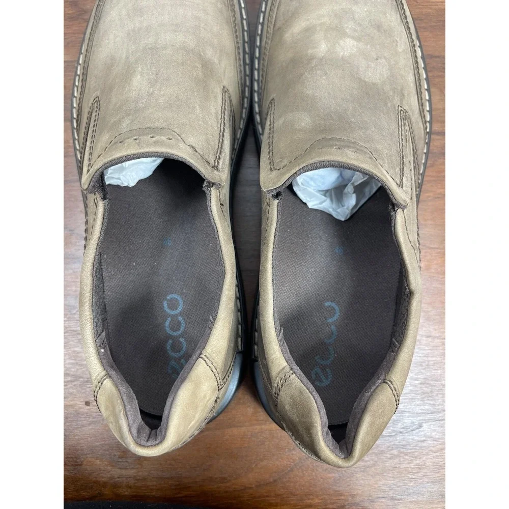 ECCO Fusion Slip On Nubuck Men Size EU 47 US 13 Lt Brown  50014402072 Comfort